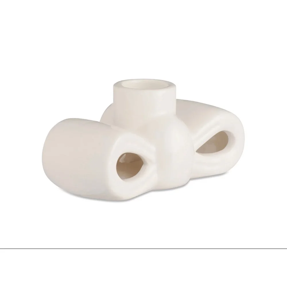 NEW My Texas House White Ceramic Bow Candle Holders 2-Piece Set One Size